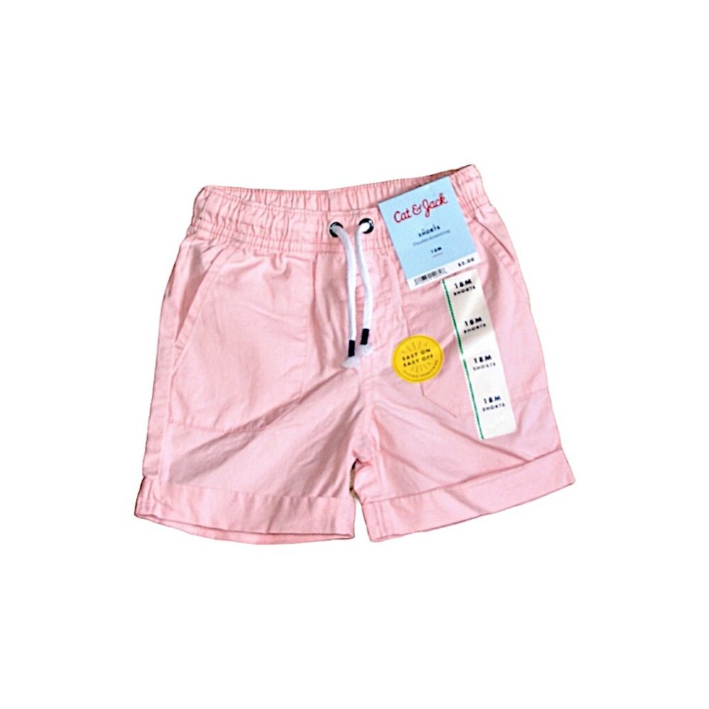 Girl's Shorts Pink Cuffed Rope Tie 18 Months